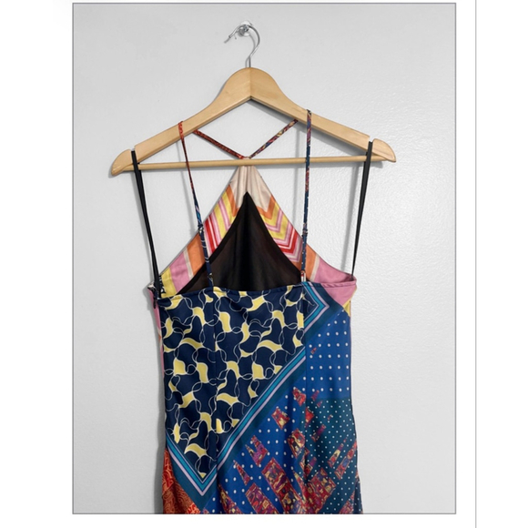 Staud Cubism Rare Bohemian Halter Maxi Satin Slip Dress - Picture 6 of 12